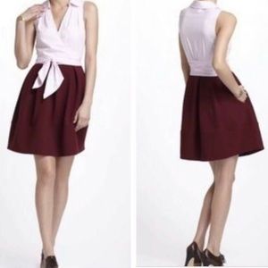 Anthropologie Leifnotes Daytripper dress pink maroon size 12